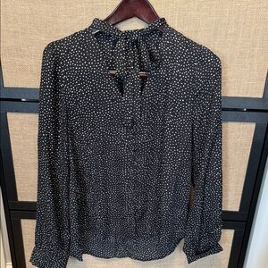 Lulu's Black and White Polka Dot Blouse
